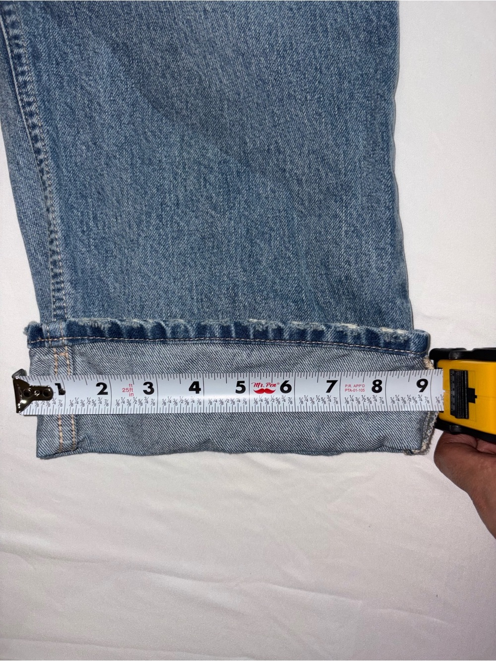 Light Blue Women's Boyfriend Jeans with Distressed Knees - Picture 6 of 10